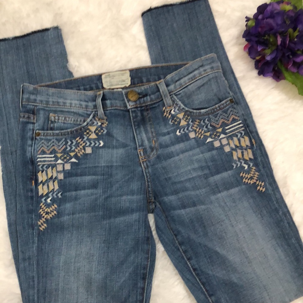 Current/Elliot rolled skinny jeans